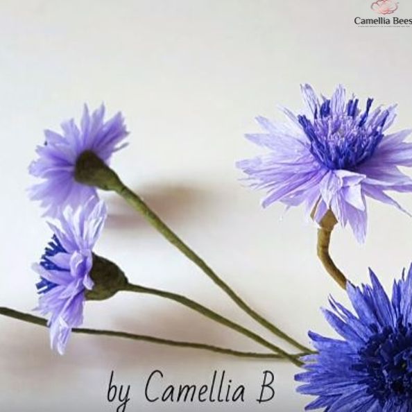 How To Make Blue Corn Flower From Crepe Paper - Easy And Fast Tutorial ...