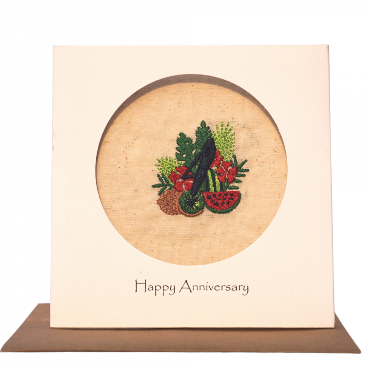 4th anniversary card fruit and flower