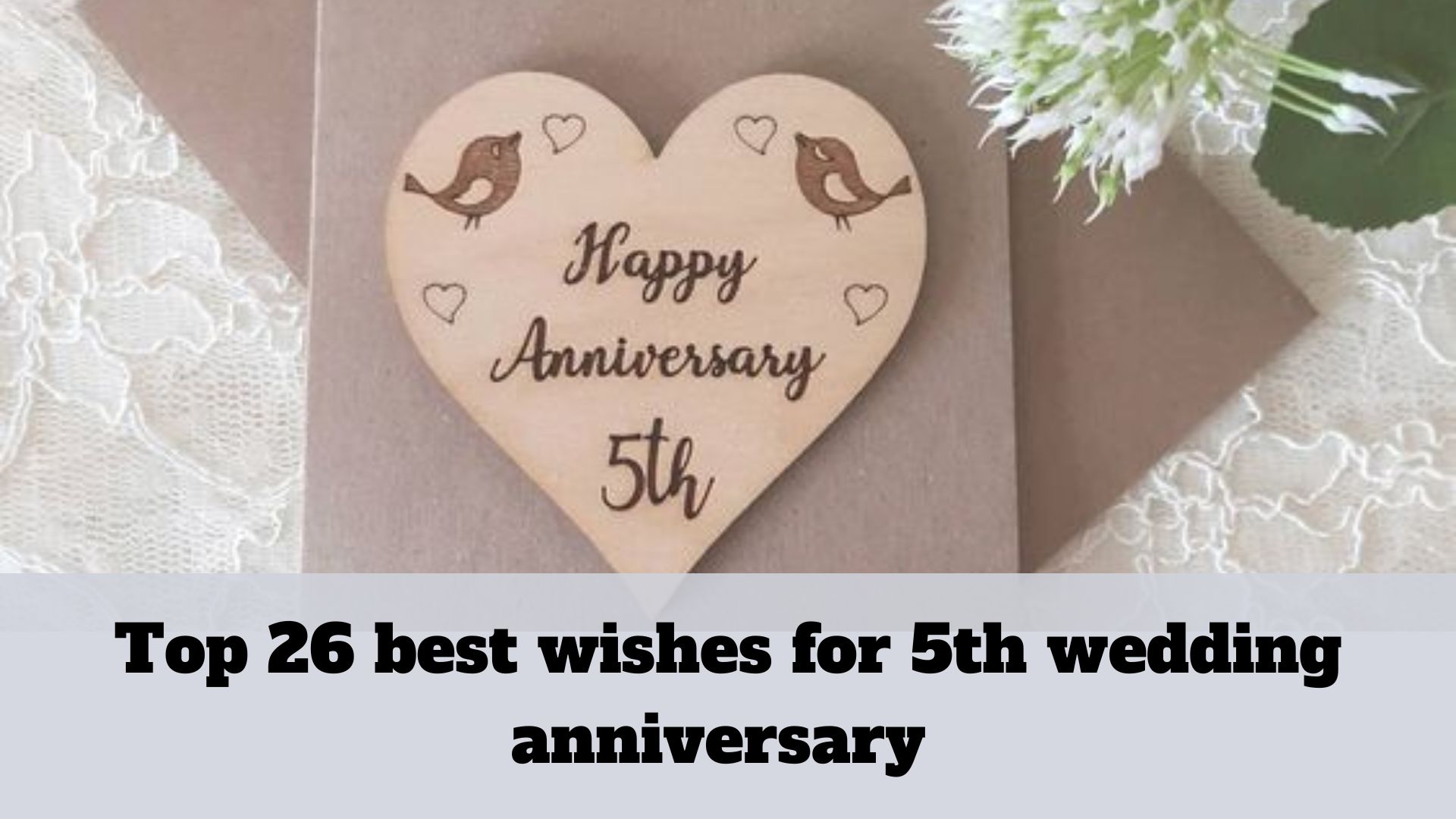 Fifth Anniversary Card For Him, Personalized Name & Date, Cute 5th